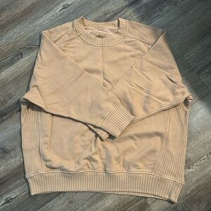 Aerie size medium tan pullover sweatshirt, worn and washed once, hung dry